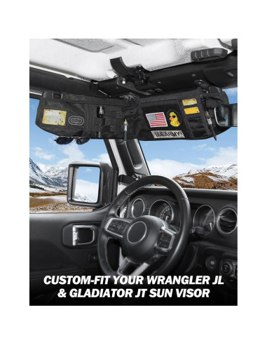 Organizador de Visera JOYTUTUS para Wrangler JL & JT 2018-2025