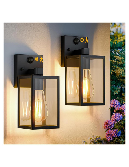 2 Lámparas de Pared Exterior FNYUSLET con Sensor de Movimiento