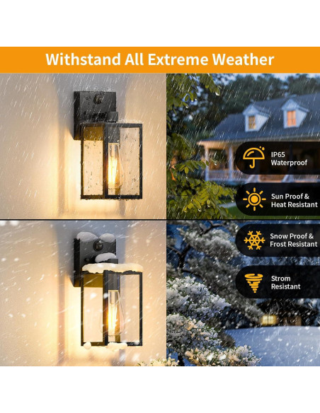 2 Lámparas de Pared Exterior FNYUSLET con Sensor de Movimiento
