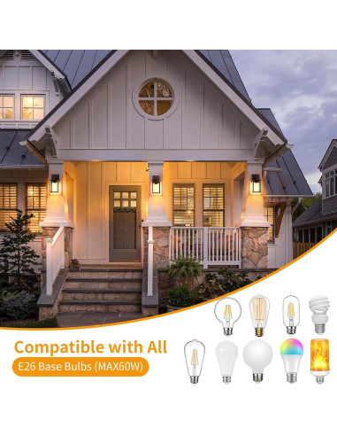 2 Lámparas de Pared Exterior FNYUSLET con Sensor de Movimiento