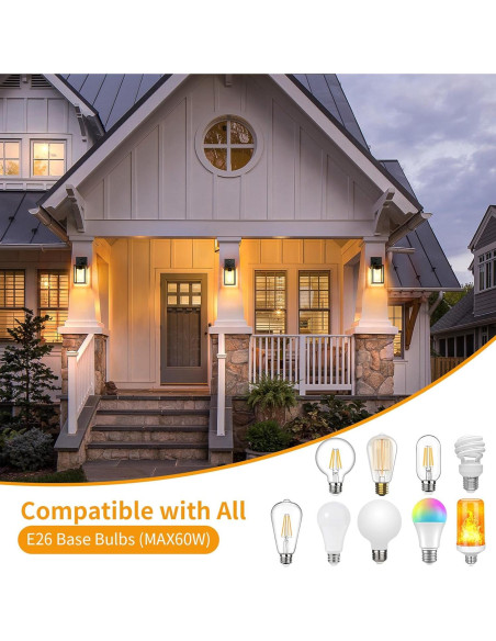 2 Lámparas de Pared Exterior FNYUSLET con Sensor de Movimiento