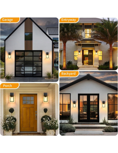 2 Lámparas de Pared Exterior FNYUSLET con Sensor de Movimiento