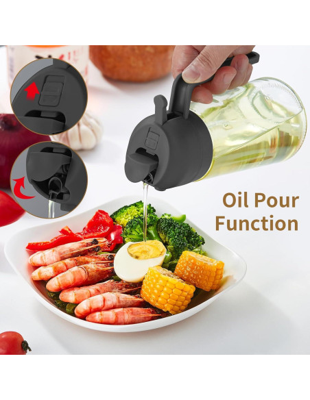 Rociador de Aceite DOPUDO 470ml Vidrio Premium Negro