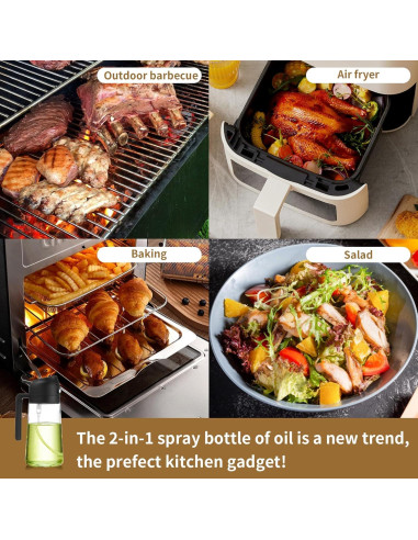 Rociador de Aceite DOPUDO 470ml Vidrio Premium Negro