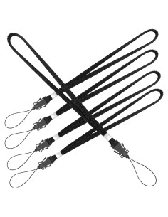 Lanyards de Muñeca YOUOWO 5 Paquete Nylon Negro 27.18 cm