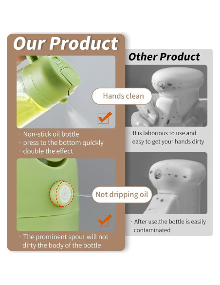 Rociador de Aceite DOPUDO 470ml Vidrio Premium Negro