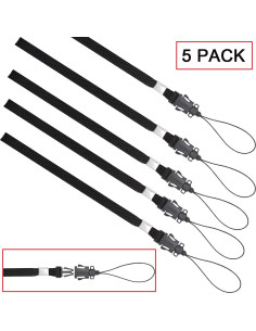 Lanyards de Muñeca YOUOWO 5 Paquete Nylon Negro 27.18 cm 2