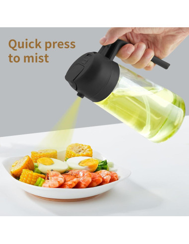 Rociador de Aceite DOPUDO 470ml Vidrio Premium Negro