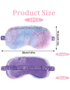 2 Pcs Máscara de Dormir Suave Piriuuo Arcoíris para Niños 2