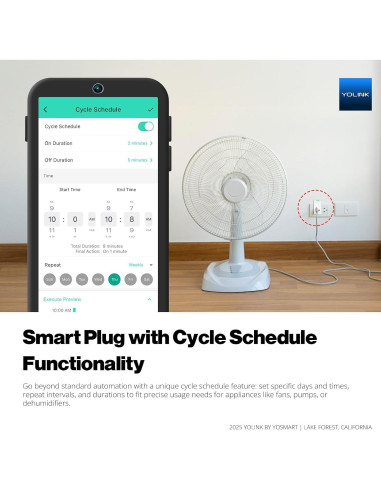 Enchufe Inteligente YoLink 15A con Monitoreo de Energía