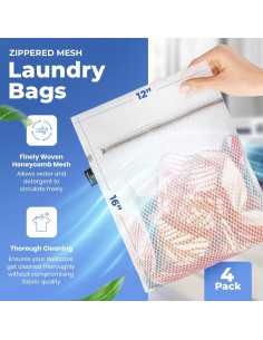 Bolsas de Malla para Lavandería Handy - Paquete de 4 - 30x40 cm 2