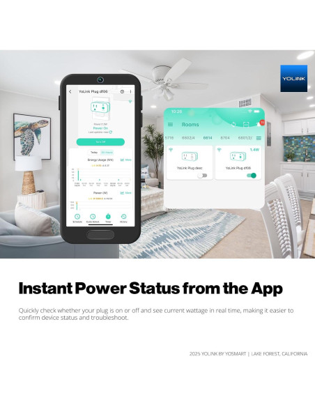 Enchufe Inteligente YoLink 15A con Monitoreo de Energía