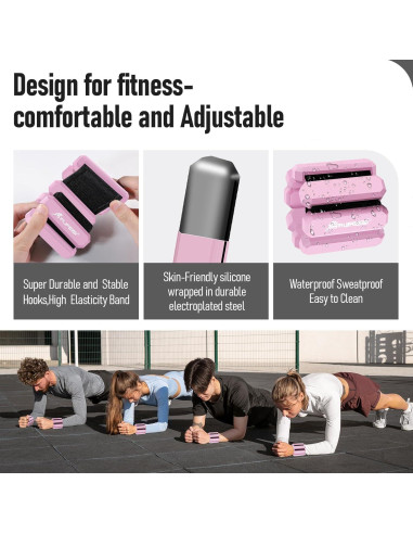 Pesas Ajustables para Muñeca y Tobillo fufeisi 0.91KG Rosa