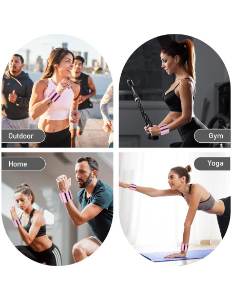 Pesas Ajustables para Muñeca y Tobillo fufeisi 0.91KG Rosa