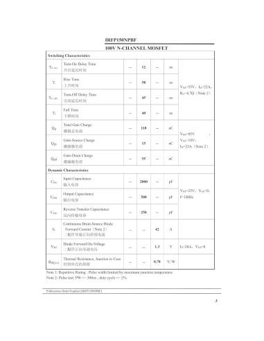 Transistor MOSFET IRFP150N 42A 100V TO-247S - 5 Piezas