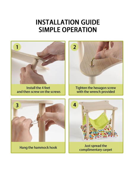 Hamaca para Cobayas ZibugZag con Alfombrilla Suave 28x28cm