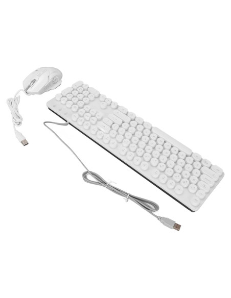 Combo Teclado Mecánico y Ratón RGB Zunate 104 Teclas Blanco