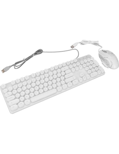 Combo Teclado Mecánico y Ratón RGB Zunate 104 Teclas Blanco