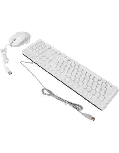 Combo Teclado Mecánico y Ratón RGB Zunate 104 Teclas Blanco