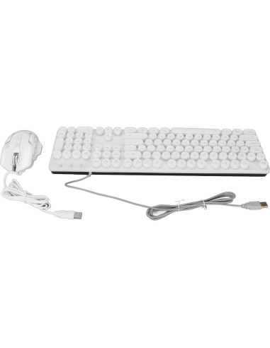 Combo Teclado Mecánico y Ratón RGB Zunate 104 Teclas Blanco