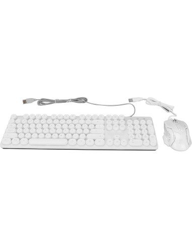 Combo Teclado Mecánico y Ratón RGB Zunate 104 Teclas Blanco