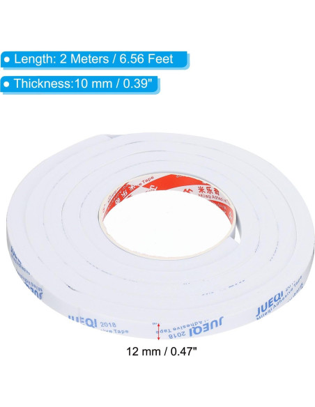 Cinta de Espuma Aislante PATIKIL 2m x 12mm x 10mm Blanca