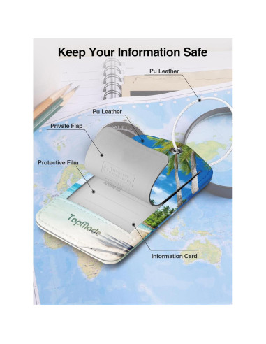 Etiqueta de Equipaje Inteligente TopMade con Find My - Cuero Premium