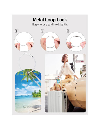 Etiqueta de Equipaje Inteligente TopMade con Find My - Cuero Premium