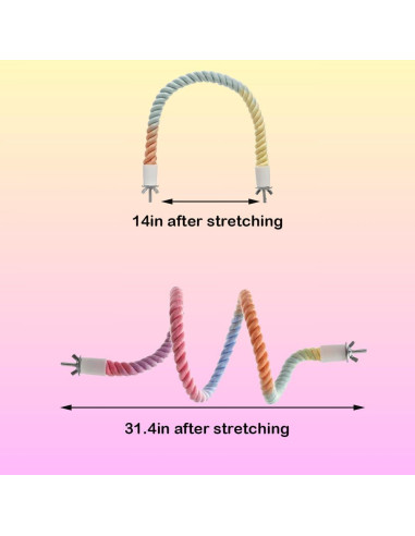 Perchas de Cuerda para Pájaros Nopikku 2 Pcs 35.6 cm y 79.9 cm