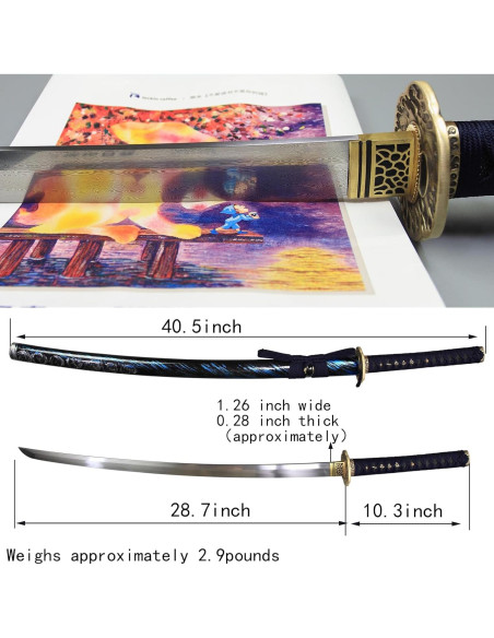 Katana Japonesa Shunansword Hecha a Mano 102.87 cm Afilada