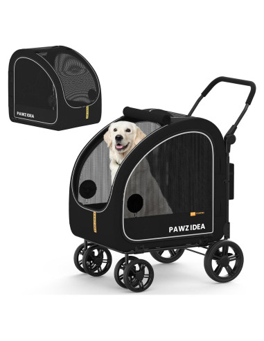 Carrito de Perro PAWZIDEA Plegable para Mascotas Grandes 36.29 kg