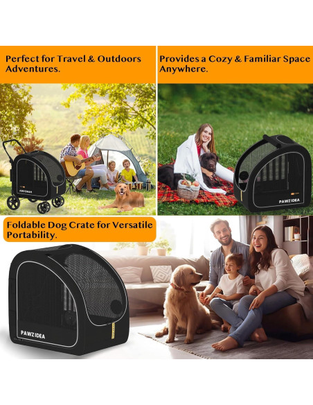 Carrito de Perro PAWZIDEA Plegable para Mascotas Grandes 36.29 kg