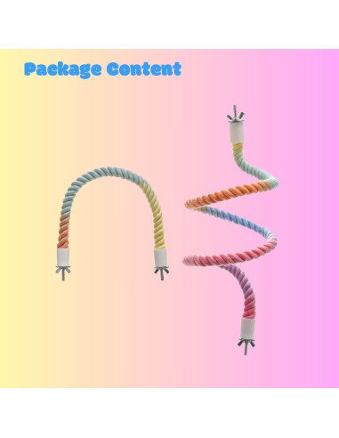 Perchas de Cuerda para Pájaros Nopikku 2 Pcs 35.6 cm y 79.9 cm