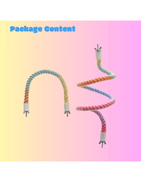 Perchas de Cuerda para Pájaros Nopikku 2 Pcs 35.6 cm y 79.9 cm