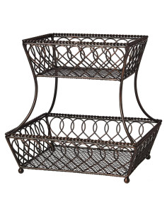 Cesta Redonda de Metal 2 Niveles Gourmet Basics Mikasa 35.6 cm