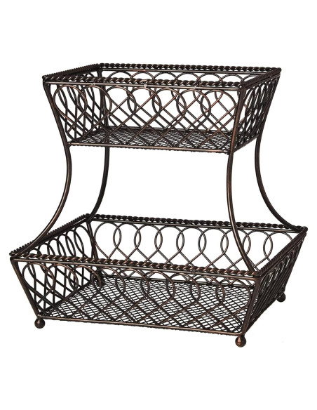 Cesta Redonda de Metal 2 Niveles Gourmet Basics Mikasa 35.6 cm