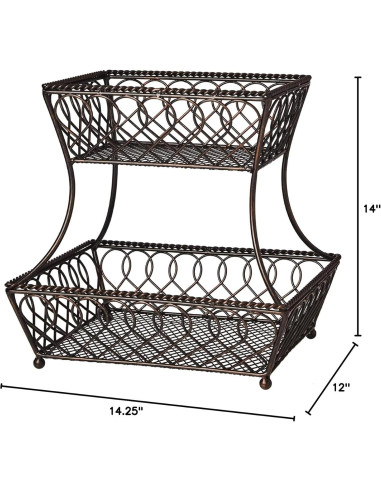 Cesta Redonda de Metal 2 Niveles Gourmet Basics Mikasa 35.6 cm
