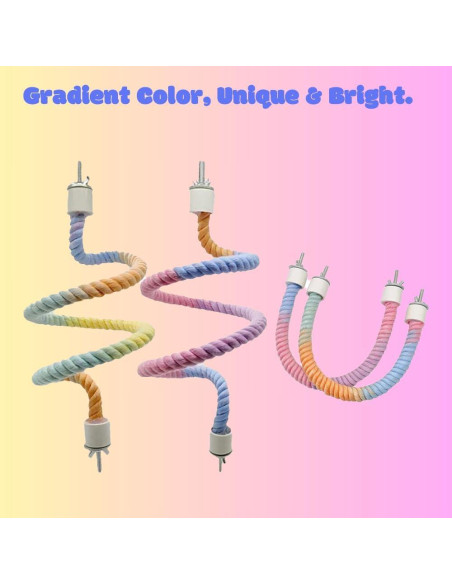 Perchas de Cuerda para Pájaros Nopikku 2 Pcs 35.6 cm y 79.9 cm