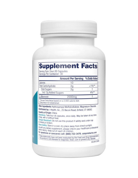 AZO D-Mannose 120 Cápsulas - Salud del Tracto Urinario