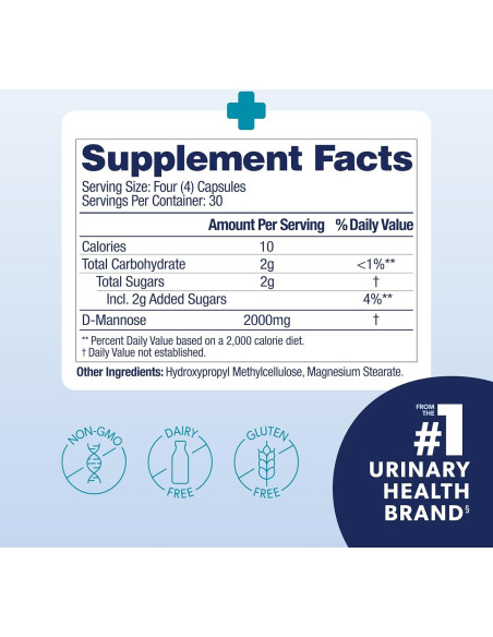 AZO D-Mannose 120 Cápsulas - Salud del Tracto Urinario