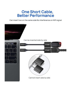 Adaptador USB C a USB 3.0 JSAUX - 2 Paquete, Negro 2