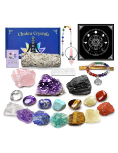 Kit de Cristales Sanadores Premium 23 Piezas - Chakra y Más