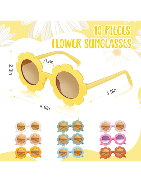 Conjunto de Gafas Retro y Diademas de Flores Chengu - 20 Piezas