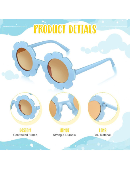 Conjunto de Gafas Retro y Diademas de Flores Chengu - 20 Piezas