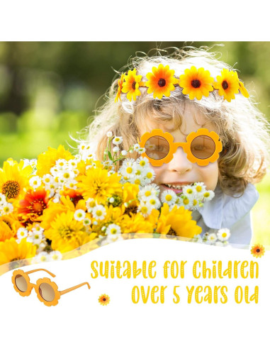 Conjunto de Gafas Retro y Diademas de Flores Chengu - 20 Piezas