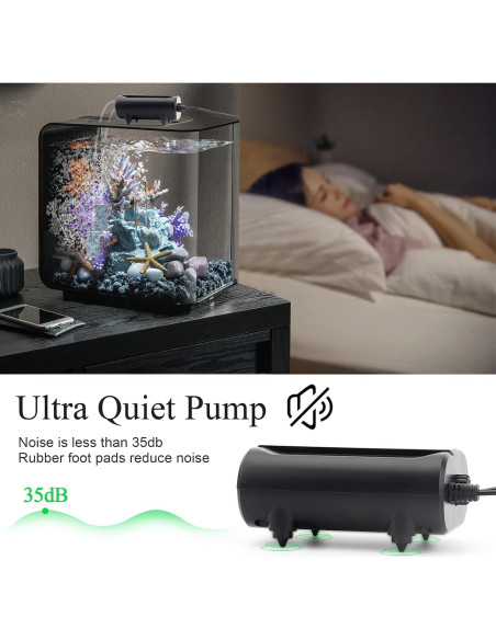 Bomba de Aire AQQA 3.5W para Acuario hasta 190L Silenciosa