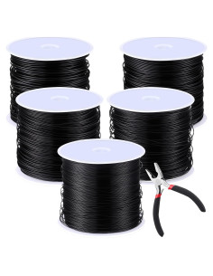 Kit de Alambre de Joyería Funrous 5 Rollos 25m Cobre Negro