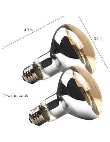 Bombilla de Calor Diurna ReptiKing 75W para Reptiles - Paquete de 2