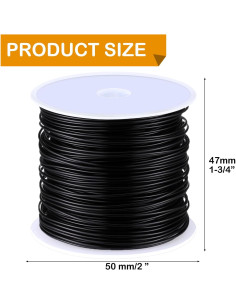 Kit de Alambre de Joyería Funrous 5 Rollos 25m Cobre Negro 2