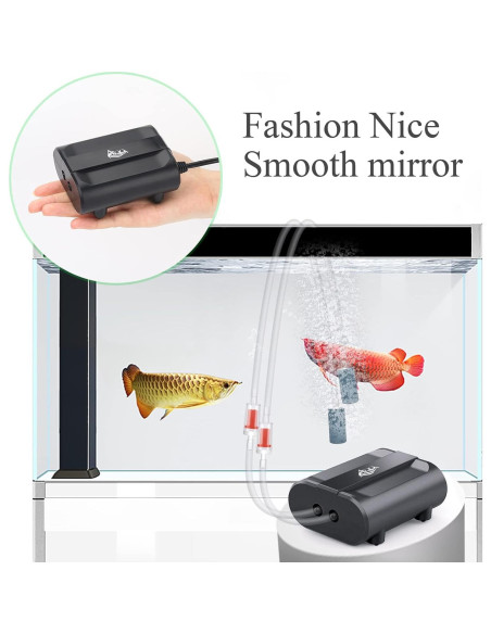 Bomba de Aire AQQA 3.5W para Acuario hasta 190L Silenciosa
